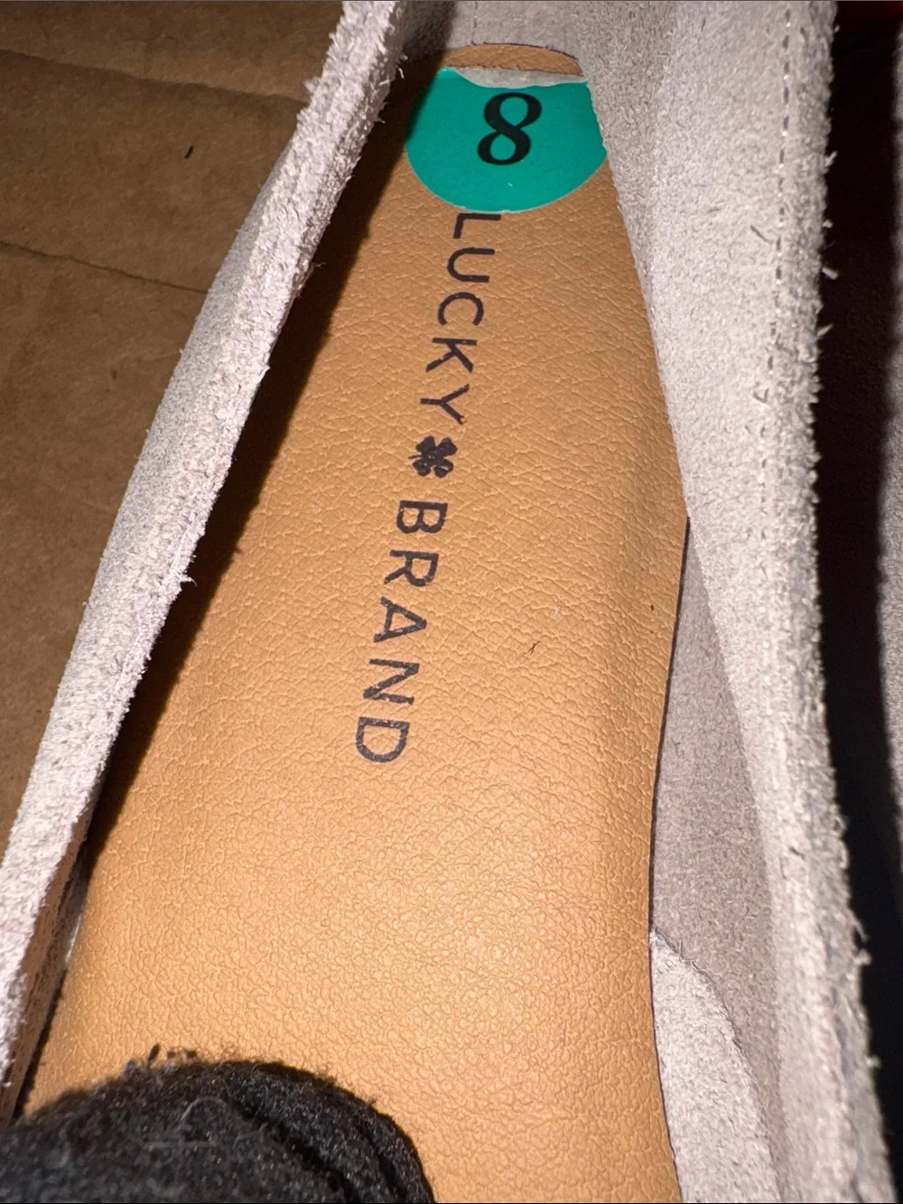 Lucky Brand Women’s Slip-On Suede Loafers in Light Taupe size 8